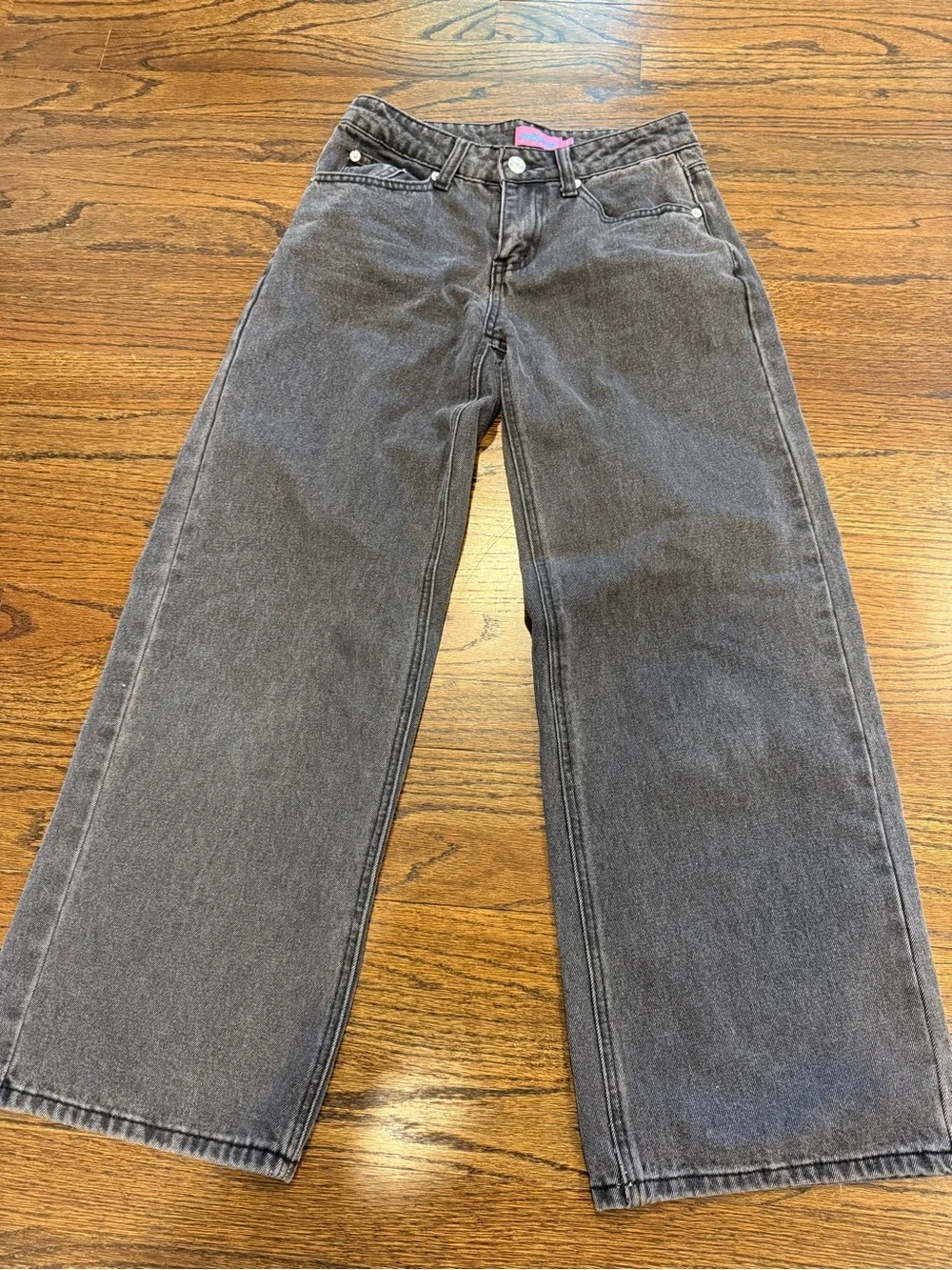 High-Waist Straight Leg Black Denim Jeans